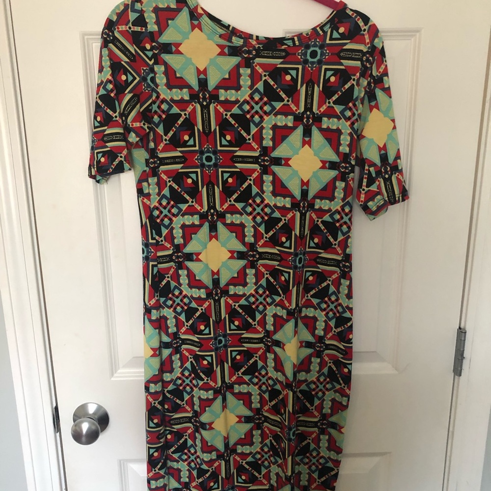 Lularoe Julia Dress in Aztec Pattern